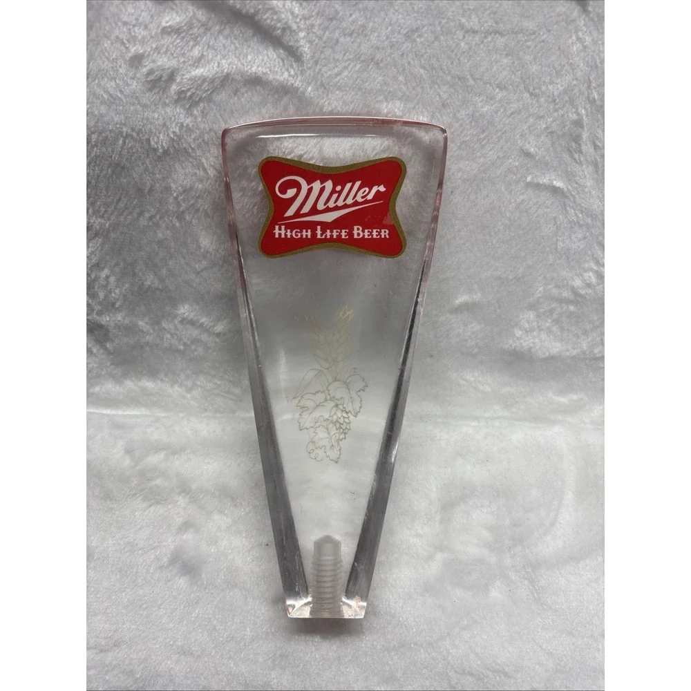 Vintage Miller High Life Clear Acrylic Lucite Beer Tap Handle 6